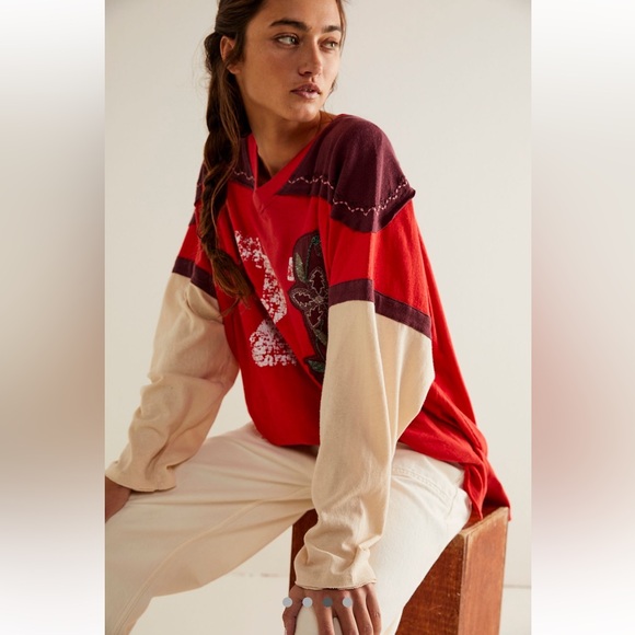 Free People We The Free Halftime Tee Molten Lava Size: M $128 MSRP - Picture 3 of 6